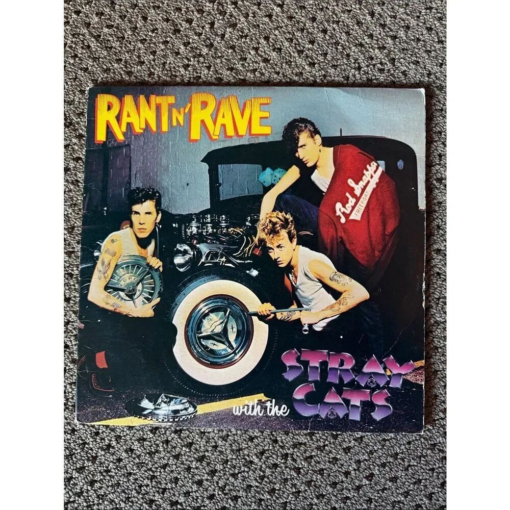 Vintage Stray Cats rant n rave vinyl record album.